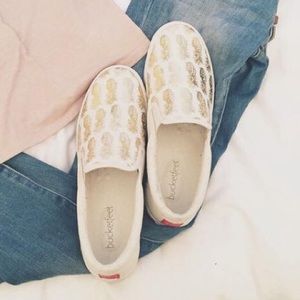 Bucket Feet Gold Pineappleade Slip-Ons